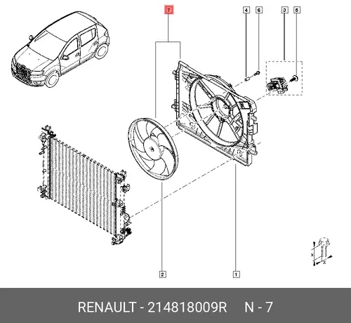 Вентилятор радиатора 214818009R RENAULT