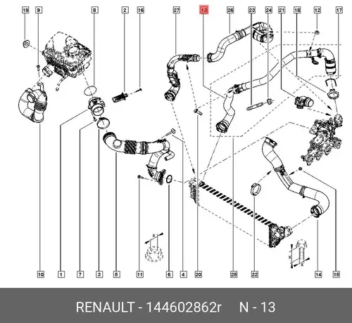 DUCT-TURBO & EXCHA 144602862R RENAULT