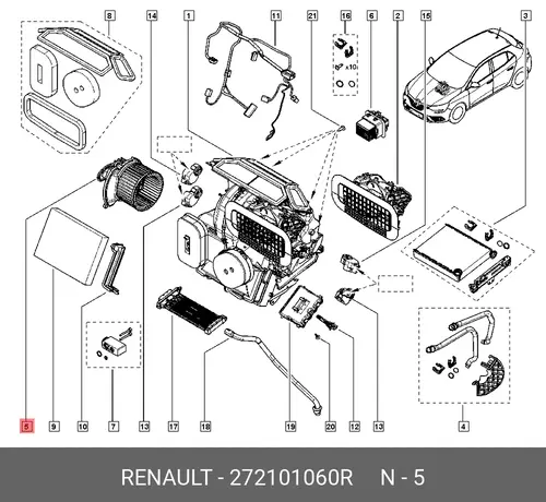 LUEFTERMOTOR 7A60 272101060R RENAULT