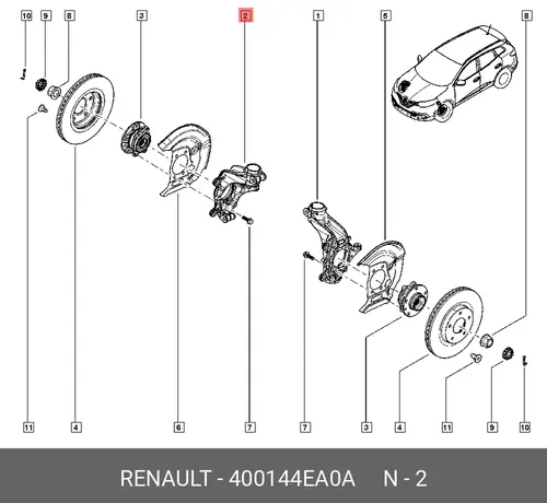 Шаровая опора RENAULT 400144EA0A