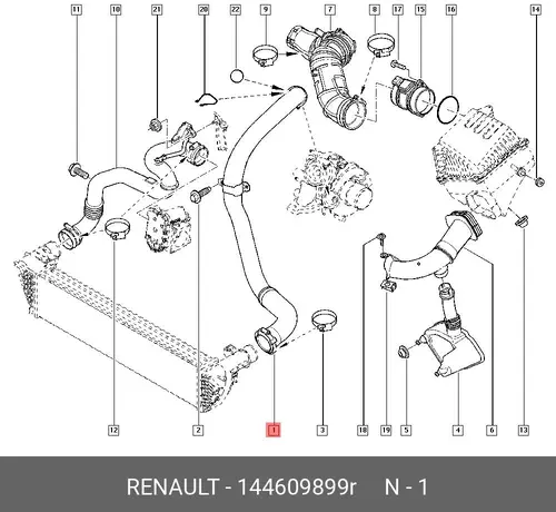 DUCT-TURBO & EXCHA 144609899R RENAULT