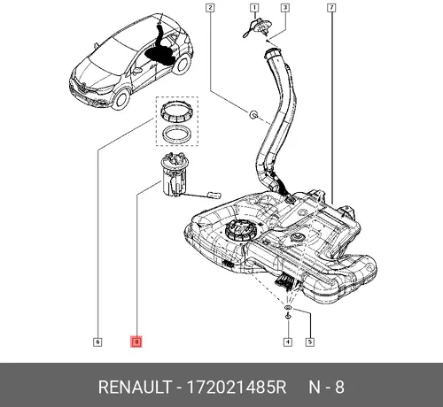 MODULE-PUMP GAUGE 172021485R RENAULT