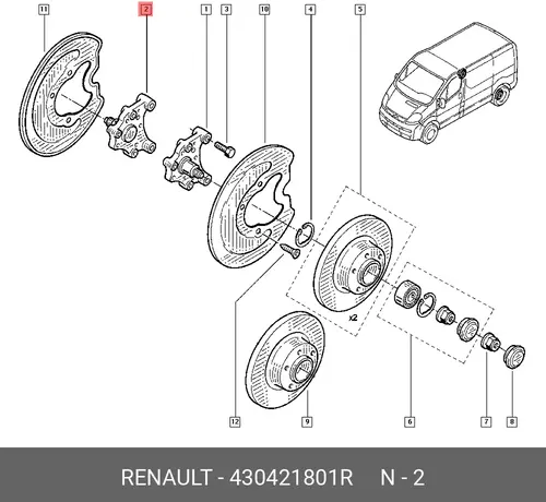 Ступица RENAULT 430421801R