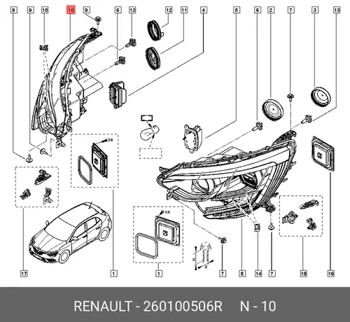 Фара RENAULT 260100506R