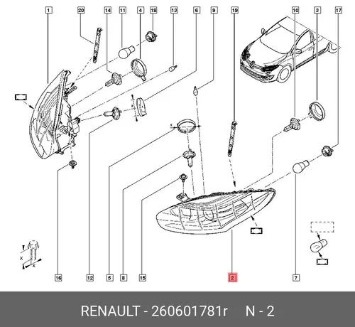Фара RENAULT 260601781R