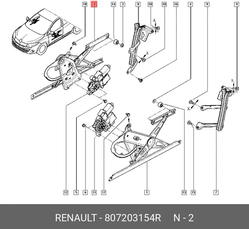 Стеклоподъемник RENAULT 807203154R