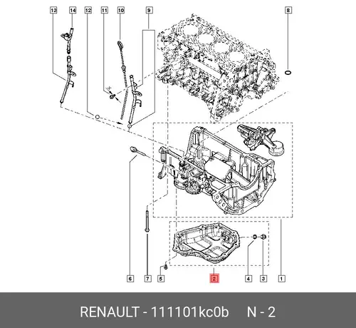 111101KC0B CUVE HUILE RENAULT