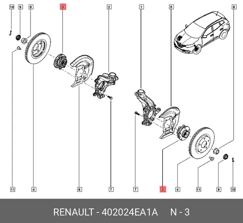 Ступица RENAULT 402024EA1A