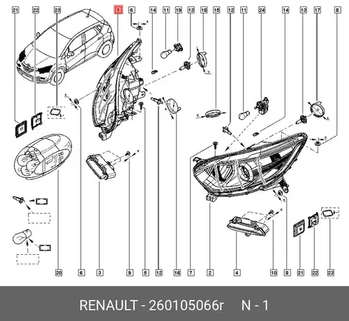 Фара RENAULT 260105066R