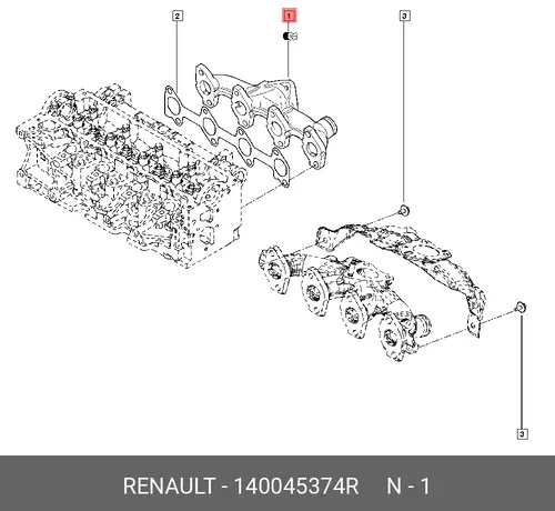 Коллектор выпускной RENAULT 140045374R