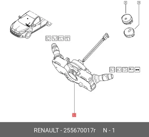ПОДРУЛЕВОЙ ПЕРЕКЛЮ 255670017R RENAULT