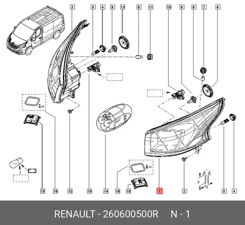 Фара RENAULT 260600500R