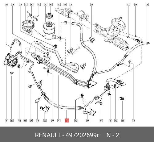 трубка ГУР!\ Renault 497202699R