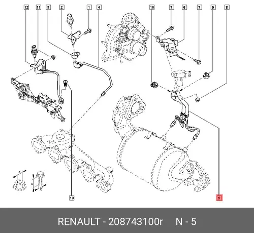 PIPING COMPL-DPF S 208743100R RENAULT