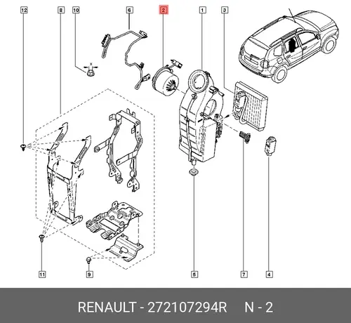 Вентилятор отопителя RENAULT 272107294R