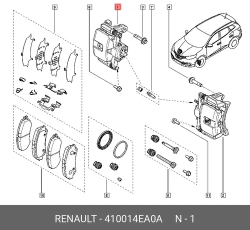 CALIPER ASSY-BRAKE 410014EA0A RENAULT