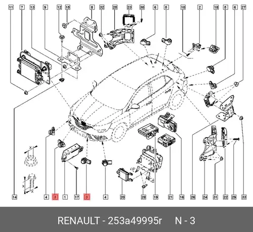 ДАТЧИК ПАРКОВКИ 253A49995R RENAULT