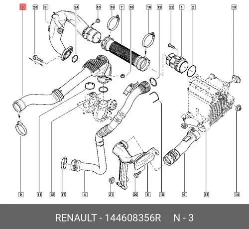 DUCT-AIR, TURBO OU 144608356R RENAULT