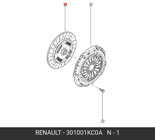 DISC ASSY-CLUTCH 301001KC0A RENAULT