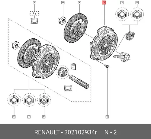 MECHANISM-CLUTCH 302102934R RENAULT