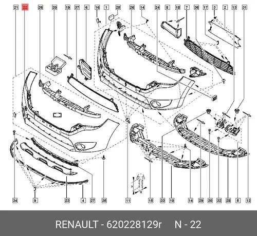 620228129R БАМПЕР ПЕР RENAULT