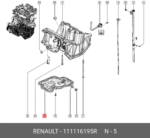 PAN-OIL, ENGINE 111116195R RENAULT