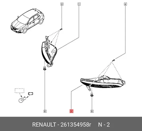 LIGHT-TURN SIGNAL, 261354958R RENAULT