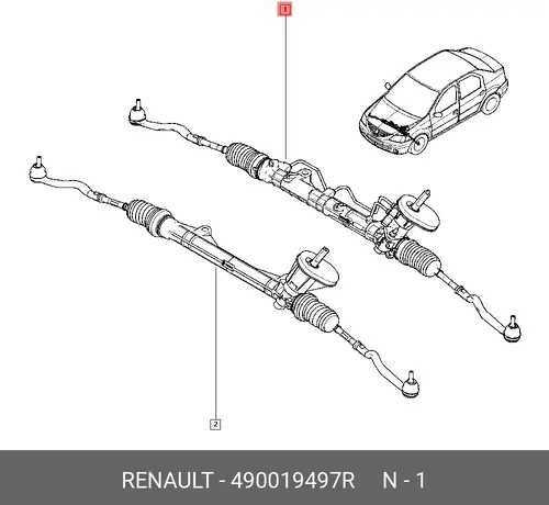 Рулевая рейка RENAULT 49 00 194 97R