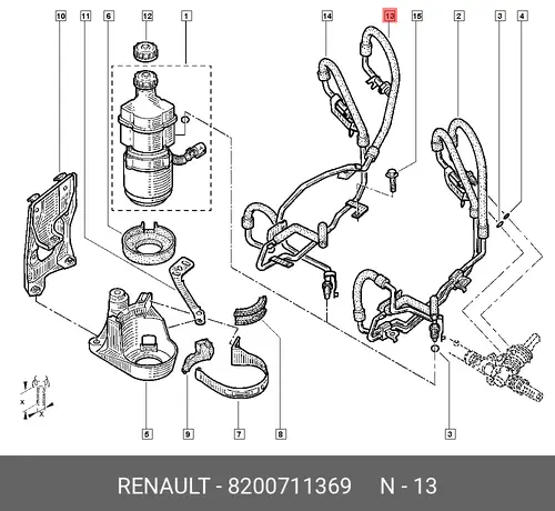 ТРУБКА ГИДРОУСИЛИТ 8200711369 RENAULT