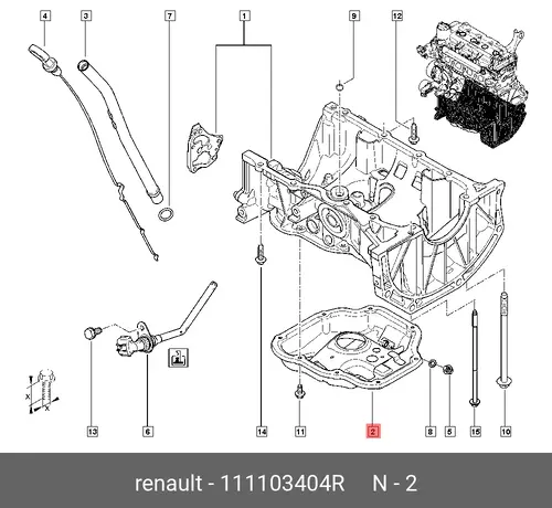 Поддон картера двигателя RENAULT 111103404R