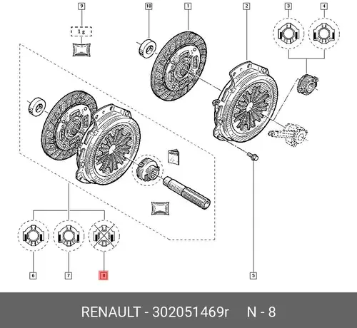 CLUTCH KIT REWORKE 302051469R RENAULT