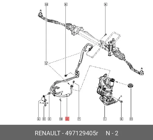 497129405R Гидравлический шланг RENAULT