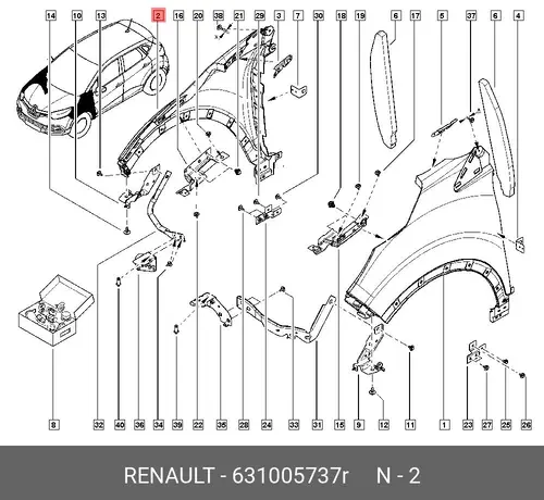 Крыло RENAULT 631005737R