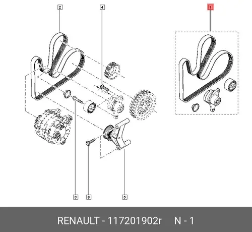 KIT BELT TENSIONER 117201902R RENAULT