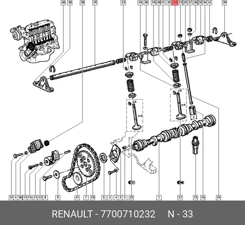 Коромысло клапана ГРМ RENAULT 7700710232