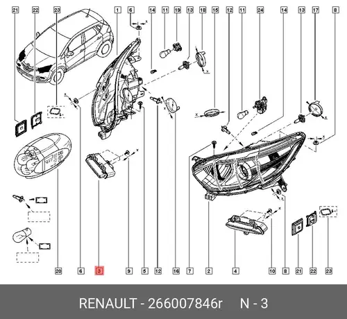 Фара RENAULT 266007846R