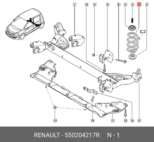 RESSORT SUSPENSION AR 550204217R RENAULT