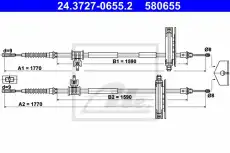 [1253159] !трос ручника л.+п.\ Ford Focus 03> disc 24.3727-0655.2 ATE