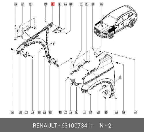 Крыло RENAULT 631007341R
