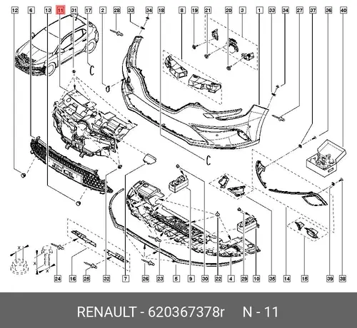 REINF-FR BMPR, CTR 620367378R RENAULT