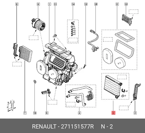 Радиатор печки RENAULT 271151577R