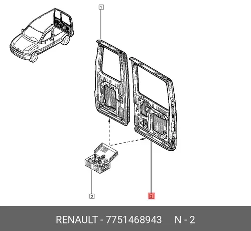 ДВЕРЬ 7751468943 RENAULT