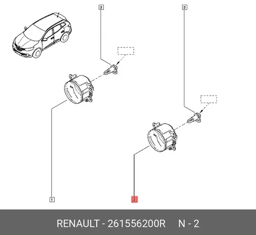 Фара противотуманная RENAULT 261556200R