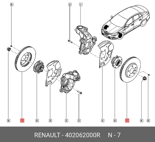 Тормозной диск RENAULT 402062000R