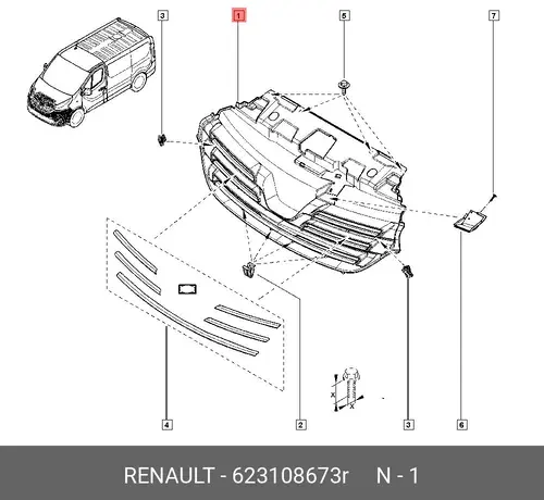 Решетка радиатора RENAULT 623108673R