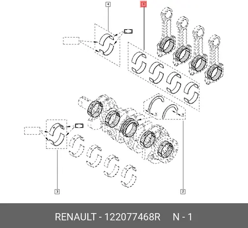 LAGERSCHALEN YT10 122077468R RENAULT