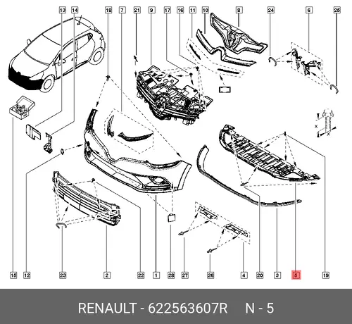 НАКЛАДКА БАМПЕРА П 622563607R RENAULT