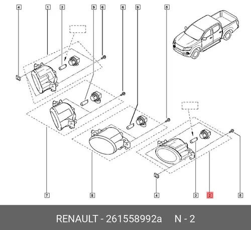 Фара противотуманная RENAULT 261558992A