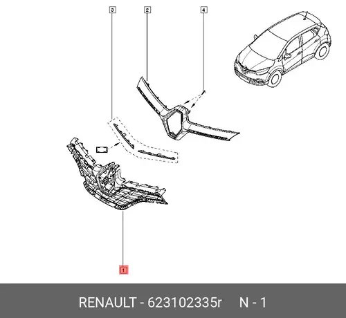 Решетка радиатора RENAULT 623102335R