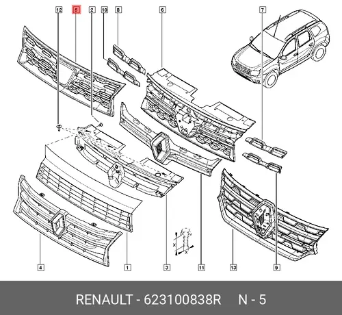 GRILLE-RAD 623100838R RENAULT